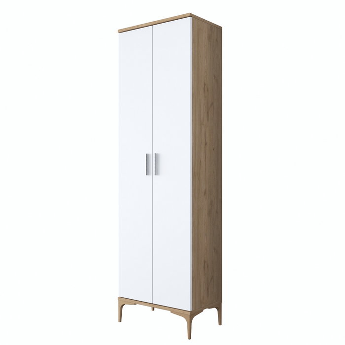 Hanah Home EA116 -2746 Recibidor de Entrada Elegante Nogal y Blanco 60x198x37.5cm